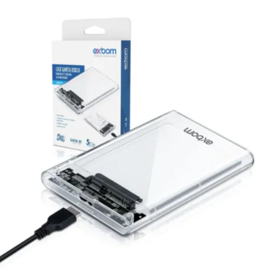 Case para HD Transparente Sata 2.5 HD/SSD USB 3.0 5gpbs CGHD-35B