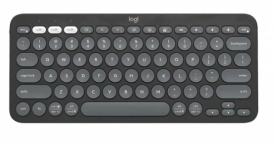 Teclado Sem Fio Logitech, Bluetooth e USB, Pebble Keys 2 K380s, Easy-Switch e Pilha Inclusa, Grafite - 920-011789