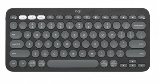 Teclado Sem Fio Logitech, Bluetooth e USB, Pebble Keys 2 K380s, Easy-Switch e Pilha Inclusa, Grafite - 920-011789