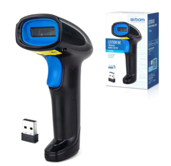 Leitor de c�digo de Barras wireless 2.4Ghz boletos e contas EXBOM - LCB-S600A