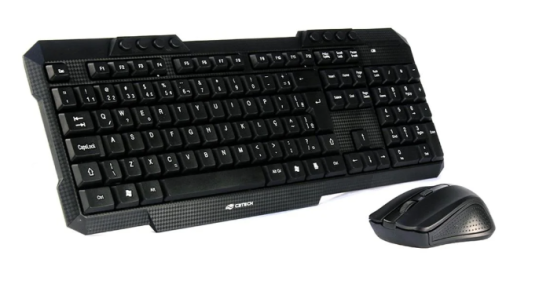 Kit C3Tech com Teclado ABNT 2 e Mouse Wireless USB - K-w10bk