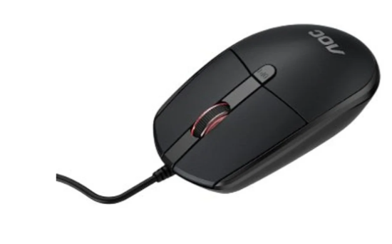 Mouse Com Fio AOC MS130, 1000 DPI, USB, Plug And Play, Preto