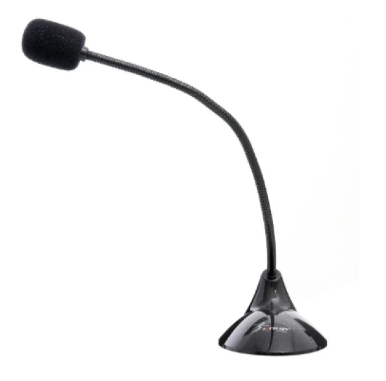 Microfone Dinamico Omnidirecional Knup Kp-903 Com Fio Para Pc E Notebook Preto