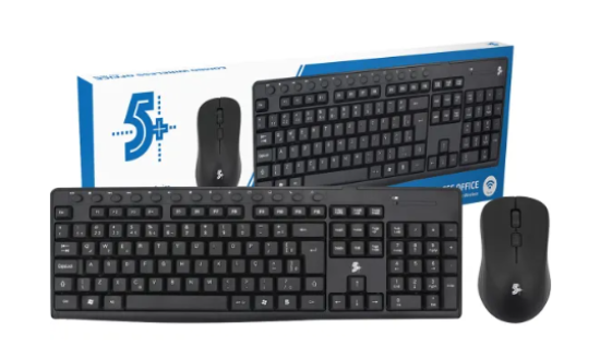 Kit Teclado e Mouse Sem Fio Office KW-500 2.4GHz Preto 5+