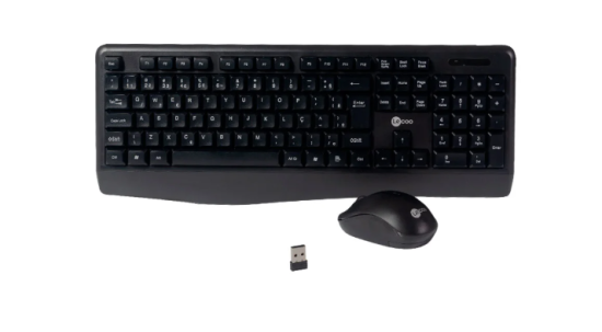 Kit Teclado E Mouse Wieless Preto Kw211 Lecoo