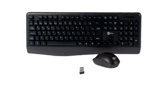 Kit Teclado E Mouse Wieless Preto Kw211 Lecoo