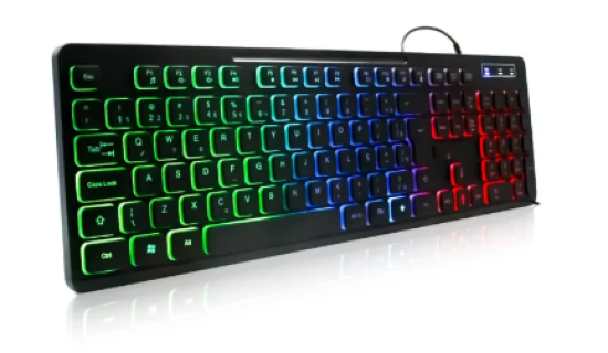 Teclado Gamer Multim�dia Com LED RGB 107 Teclas Abnt Ii Exbom - Bk-155c