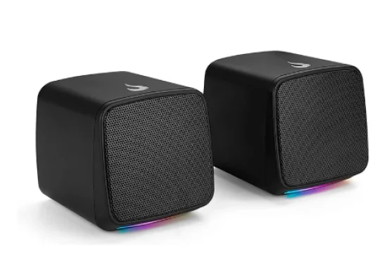 Caixa de Som Gamer Rise Mode Aura Sound S1, RGB Rainbow, 3W*2, Preto - RM-SP-01-RGB