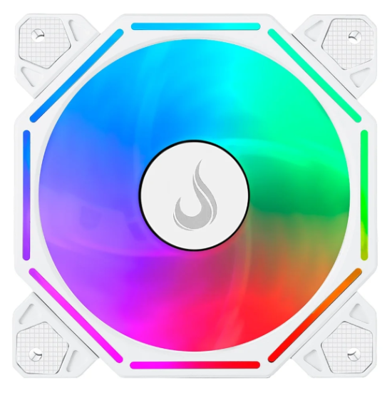 Ventoinha Rise Mode Hex Turbine PWM Reverse, 120mm, ARGB, Branco - RM-H-ARGB-TOR-W-RV