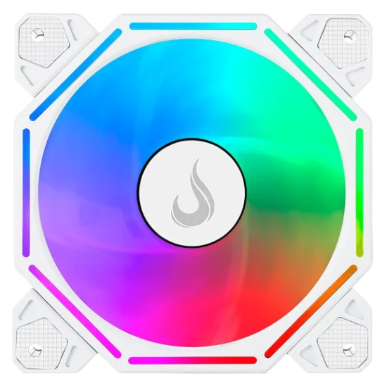 Ventoinha Rise Mode Hex Turbine PWM Reverse, 120mm, ARGB, Branco - RM-H-ARGB-TOR-W-RV