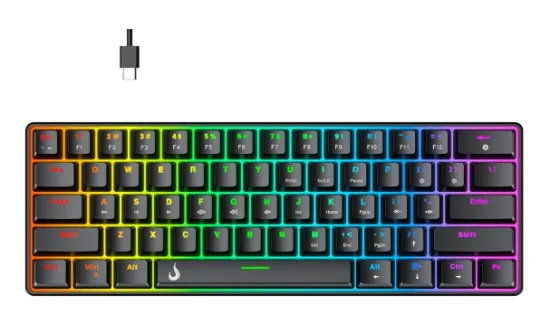 Teclado Mec�nico Gamer Rise Mode GM1 Black, RGB, Switch Outemu Red - RM-TCM-GM1-BRED