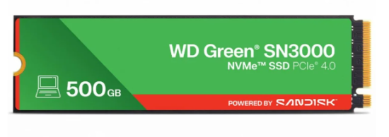 SSD Wd Green Sn3000, 500gb, M.2 Nvme, Leitura 5000mb/s E Grava��o 4100mb/s, Wds500g4g0e