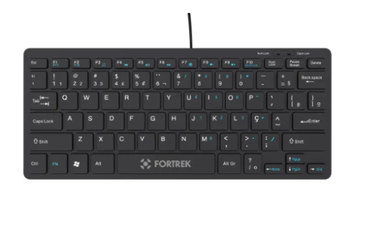 Teclado Mini Office Fortrek K13 USB ABNT2 Preto