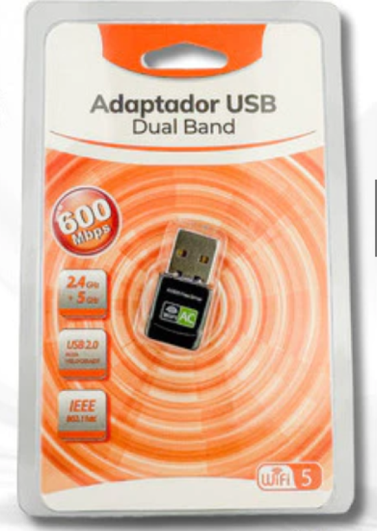 Adaptador Wifi Dual Band 2.4 / 5ghz 600mbps Wireless 5g Ac