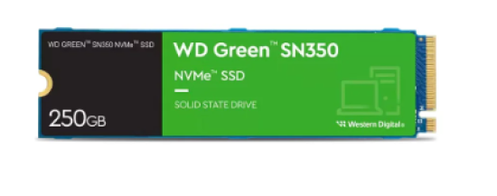 SSD WD Green Sn350, 250GB, M.2 2280, Pcie Gen3 X4, Nvme 1.3 - Wds250g2g0c
