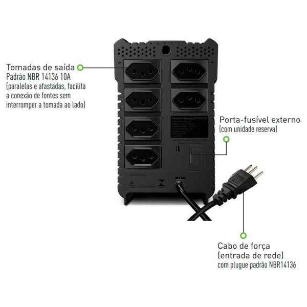 Estabilizador Sms Revolution Speedy 1000va, Entrada 115/127v, Sa�da 115v, 6 Tomadas - 16621