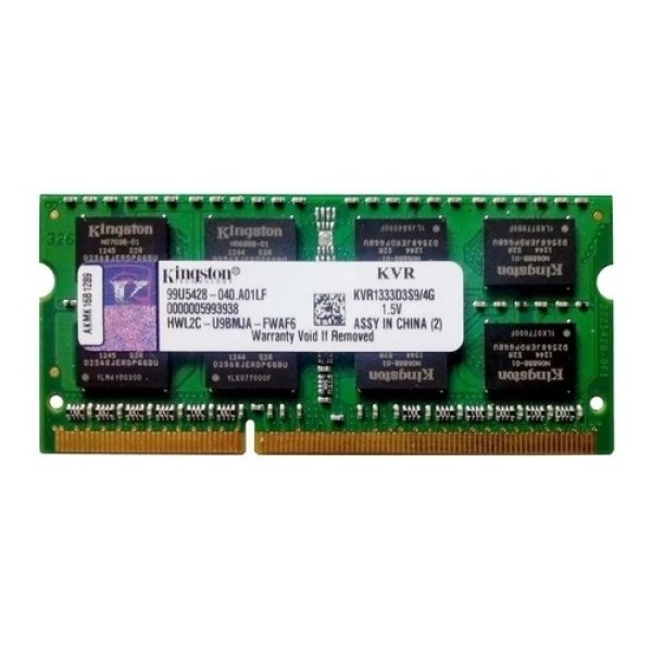 Mem�ria Ram Notebook 4gb 1333mhz Kingston KVR1333D3S9/4G Pc3-10600 1.5v