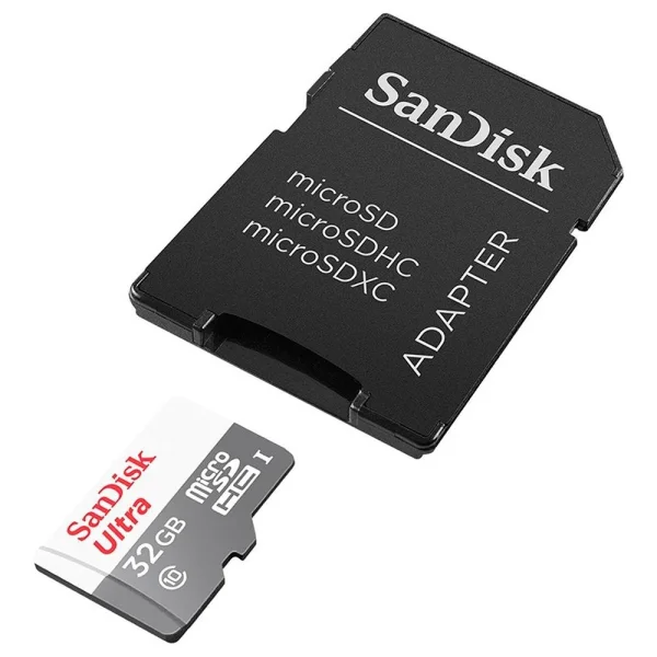 Carto MicroSD SanDisk Ultra MicroSDHC UHS-I, 32GB, com Adaptador - SDSQUNR-032G-GN3MA