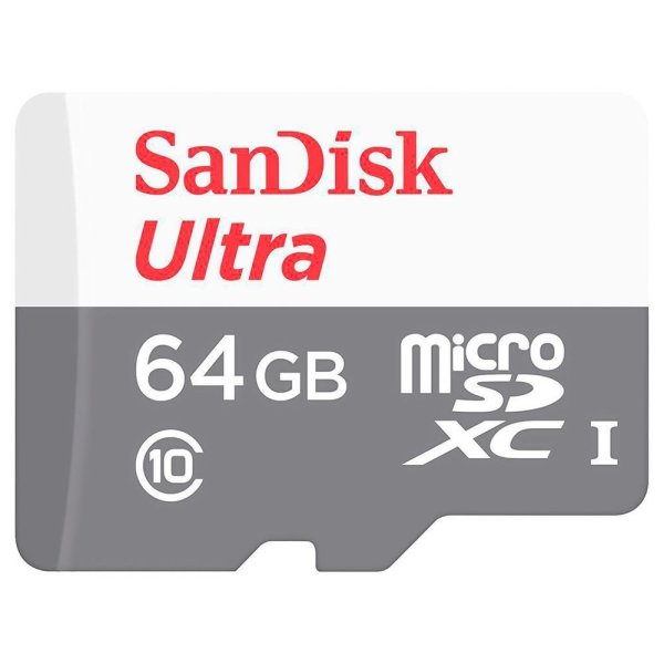 Cart�o SanDisk MicroSD Ultra microSDHC/microSDXC UHS-I 64GB 100MB/S - SDSQUNR-064G-GN3MA