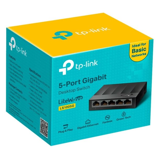 Switch Gigabit de Mesa TP-Link 5 Portas 10/100/1000Mbps - LS1005G
