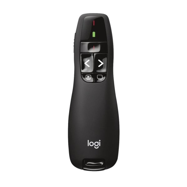 Apresentador sem fio Logitech R400 com Laser Pointer Vermelho, Conex�o USB e Pilha Inclusa - 910-001354