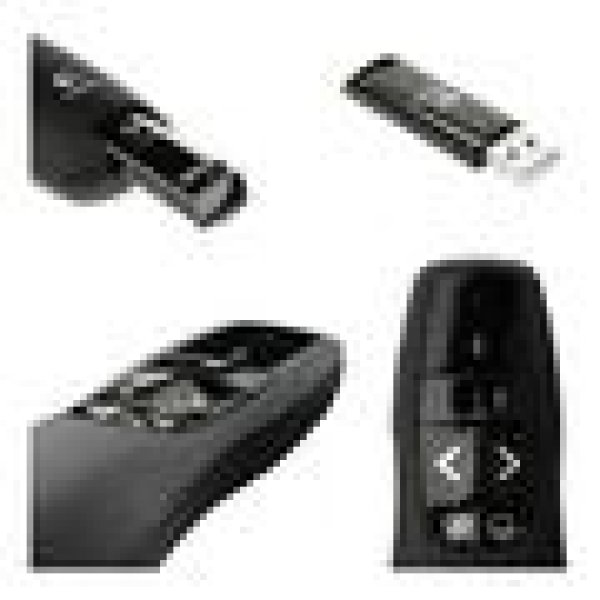 Apresentador sem fio Logitech R400 com Laser Pointer Vermelho, Conex�o USB e Pilha Inclusa - 910-001354