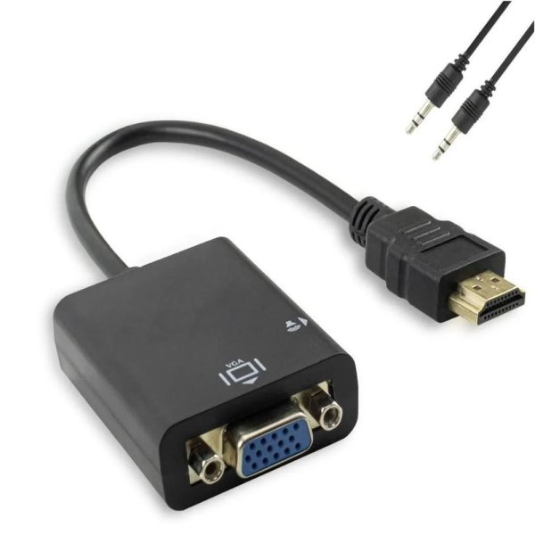 Cabo Adaptador e Conversor HDMI para VGA c/ �udio P2