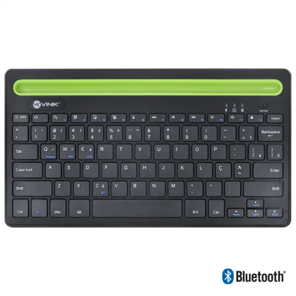 Teclado Bluetooth 3.0 2.4 GHZ Dynamic Smart ABNT Com Suporte Para Tablet Ou Celular - Preto - DT200