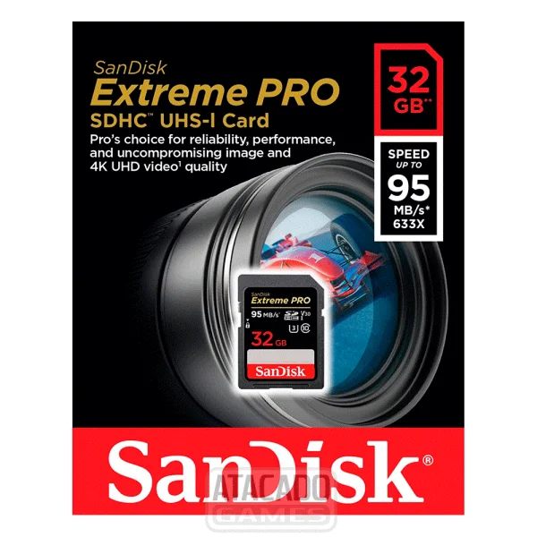 Carto de Memria SD de 32GB SanDisk Extreme PRO SDSDXXG-032G-GN4IN - Preto