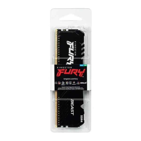 Memria Kingston Fury Beast, RGB, 8GB, 3200MHz, DDR4, CL16, Preto - KF432C16BBA/8 UN.