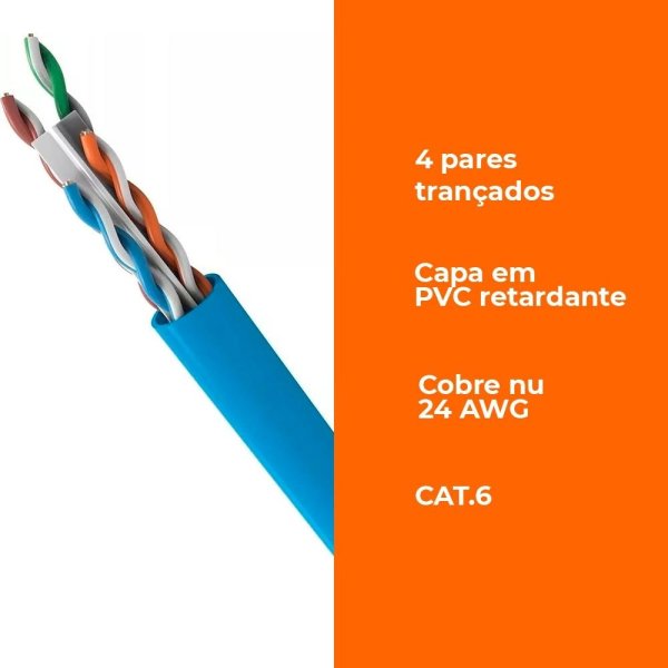Cabo Lan U/Utp 24Awg Cat.6 Cmx 305M Azul 23400174