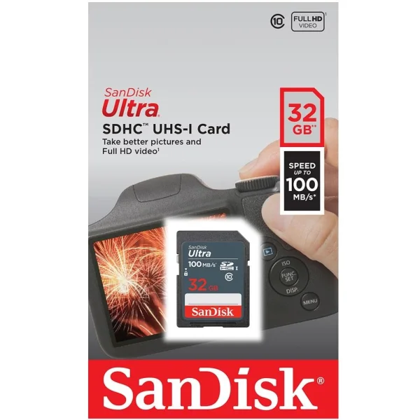 Carto de Memria SanDisk Ultra SDHC UHS-I, 32GB, 100MB/s - SDSDUNR-032G-GN3IN