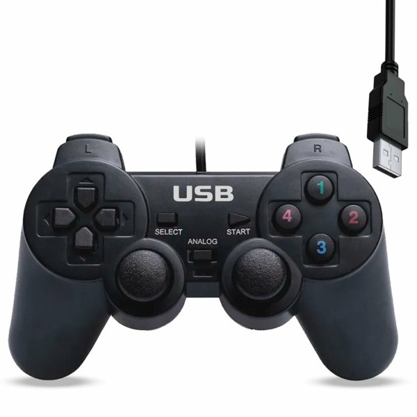 Controle para PC com Fio USB Dualshock Joystick  - VC-302