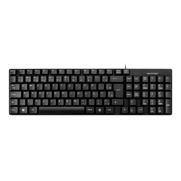 Teclado Multi Slim Resistente � �gua, ABNT2, Preto - TC193