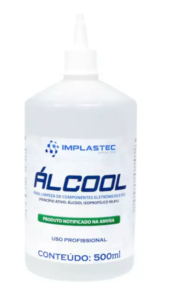 lcool Isoproplico 500ML Com Bico Aplicador