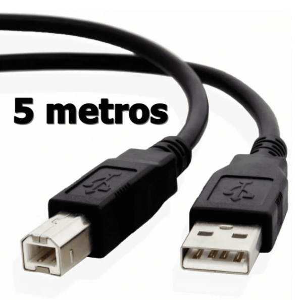Cabo Impressora, USB 2.0, Filtro, 5 Metros
