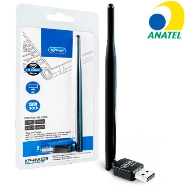 Adaptador Wifi para PC Usb Wireless KNUP - KP-AW156