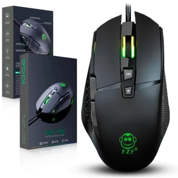 Mouse Gamer USB com Fio 8 Botes e Iluminao Led - FZF-T91