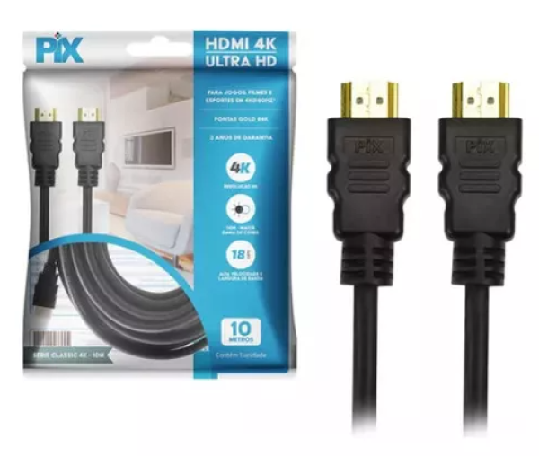 Cabo Pix HDMI 10 Metros 2.0 19 Pinos 4k 018-2230