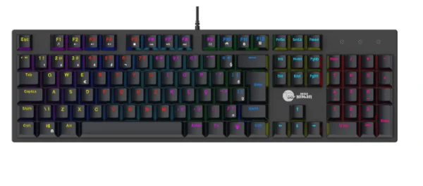 Teclado Mecânico Gamer Ninja Leap, Switch Blue, Rainbow, ABNT2, Black