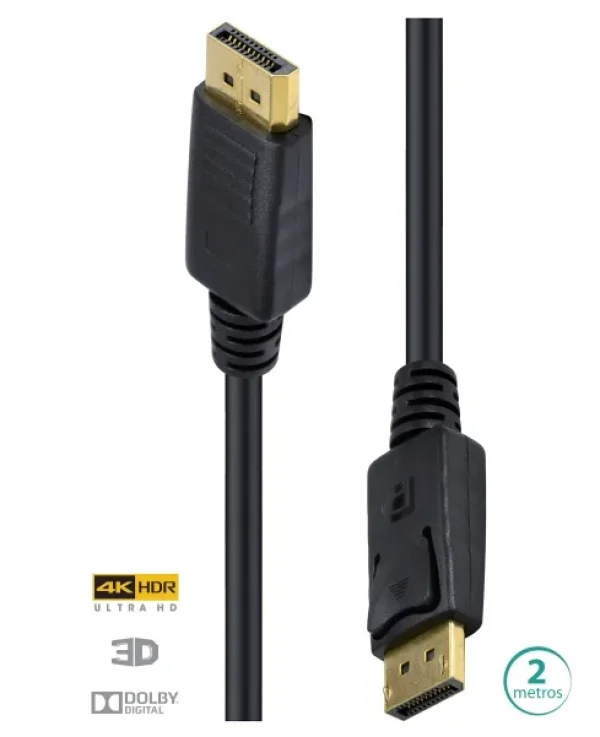 Cabo DISPLAYPORT Macho Para DISPLAYPORT Macho 2 Metros V1.3 - DP13-2