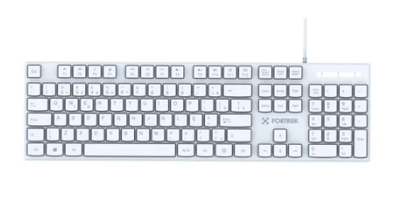 Teclado Office Fortrek K15 Slim USB ABNT2 Branco