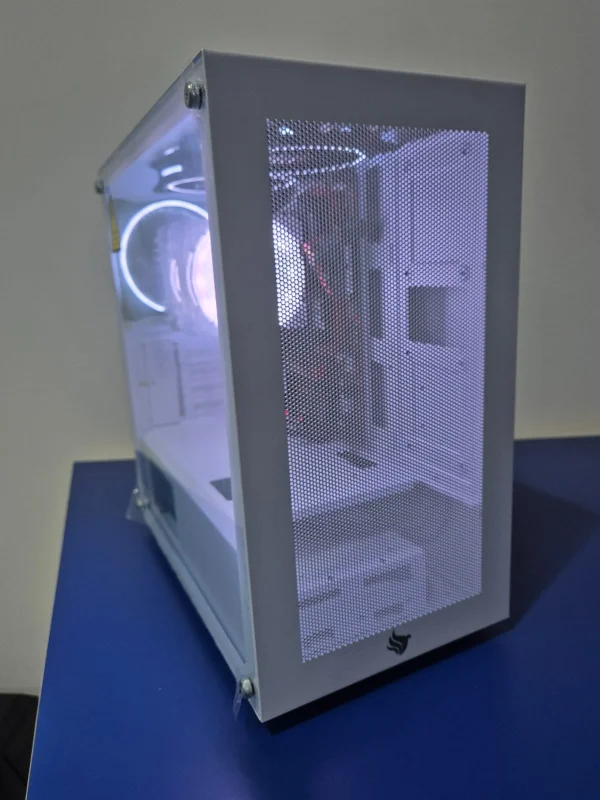 Computador Gamer Ryzen 5 5600GT 3.ghz, Placa Me B450M AM4, Memria 16GB DDR4 Kingston Hyper Fury, SSD Nvme 1TB Crucial, Fonte 500W 80 Plus, Gabinete Hx300M Branco, Kit 3 Cooler Rgb, Air Cooler.
