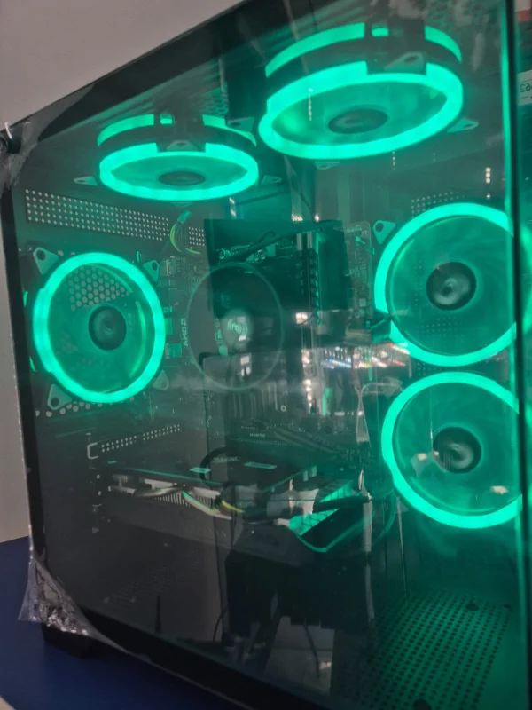 Computador Gamer Ryzen 5 5500 3.6ghz, Memória de 16GB DDR4, SSD Nvme 1Tb Crucial, Fonte 500W Real 80 Plus, Placa De Video Rx 570 8GB, Gabinete Aquário, Kit 6Coolers RGB