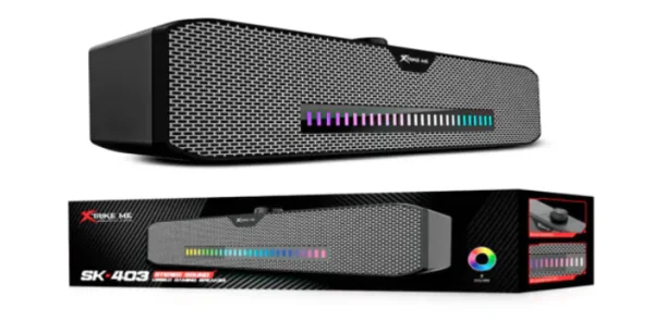 Caixa de Som Soundbar Gamer Xtrike-ME SK403 para PC Aux RGB