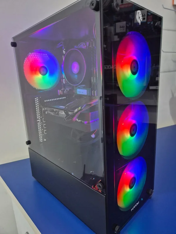 Computador Gamer Ryzen 5 4500 3.6ghz, Memória de 16GB DDR4, SSD Nvme 500GB Crucial, Fonte 800W Real 80 Plus, Placa De Video Rx 580 8GB, Gabinete Gamer c/ 4/ Coolers RGB