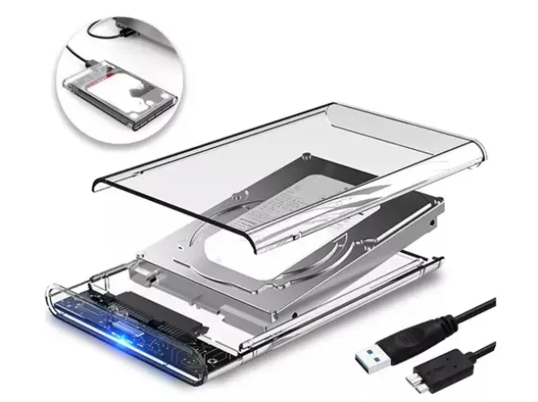Case Externo Porttil USB 3.0 Case Transparente - FY-448