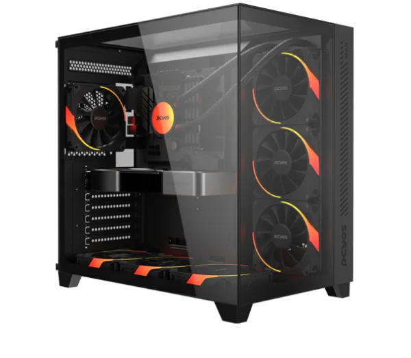 Gabinete Gamer FORCEFIELD MAX BLACK VULCAN - GFFMAXBV