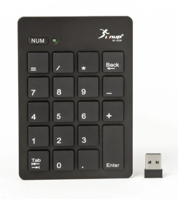 Teclado Usb Numerico Notebook 2.4 Sem Fio 20 Teclas Kp-2038