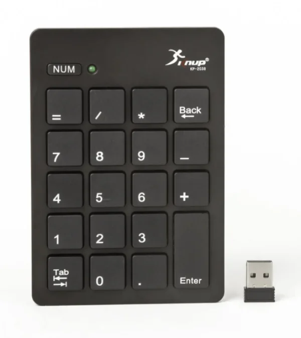 Teclado Usb Numerico Notebook 2.4 Sem Fio 20 Teclas Kp-2038